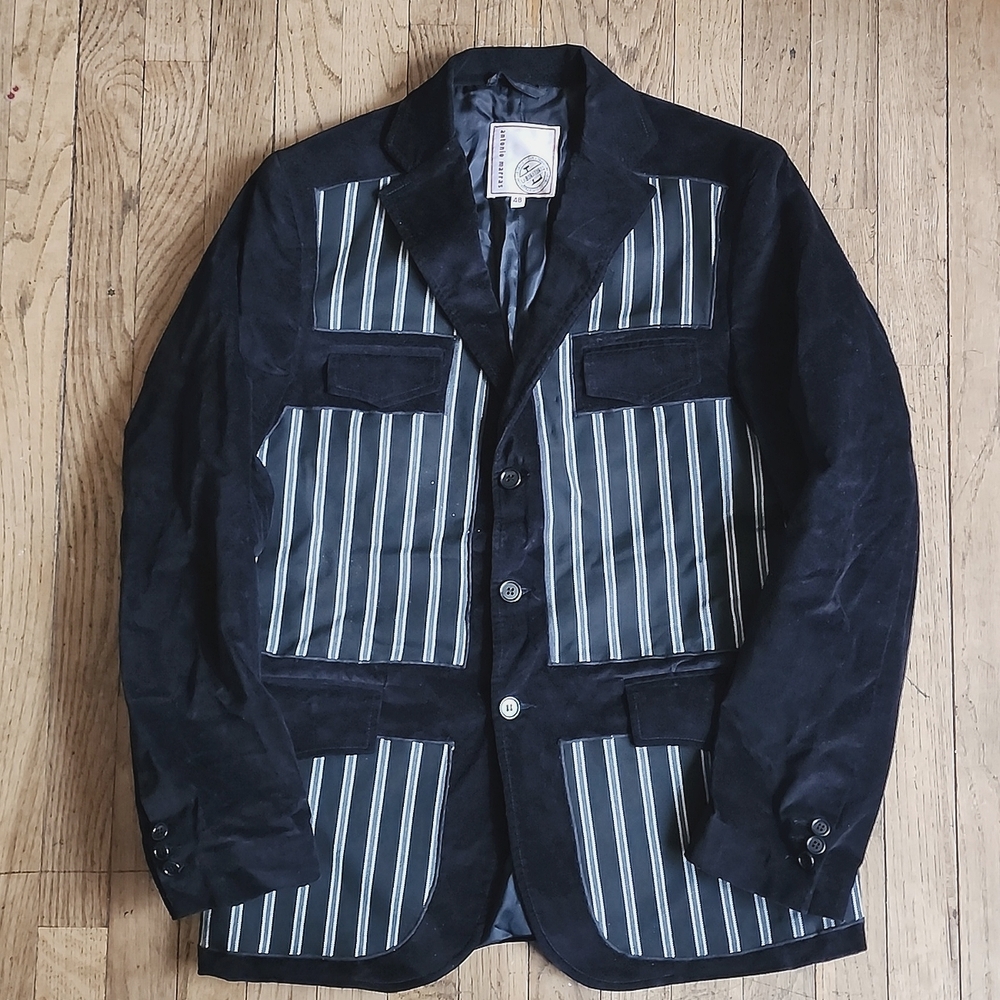 Velvet and Stripes Contrast Blazer 38 40 42